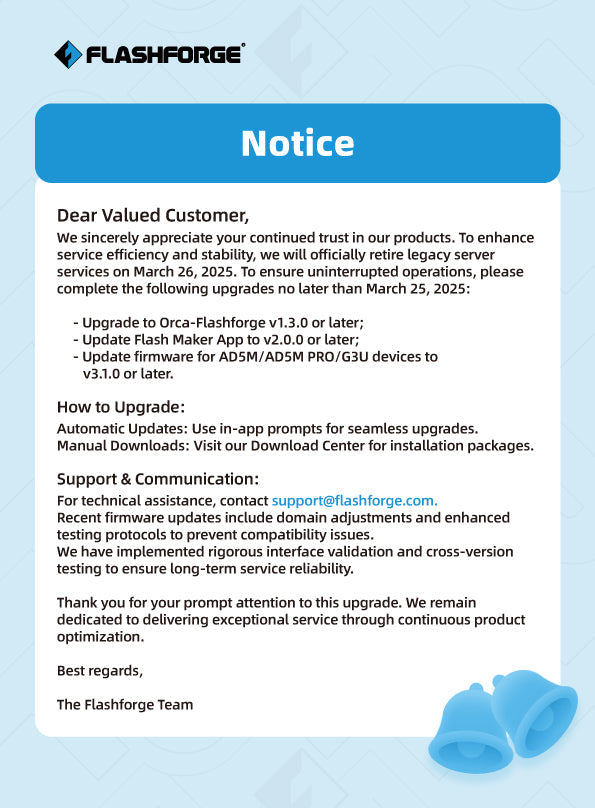 Service Upgrade Notification