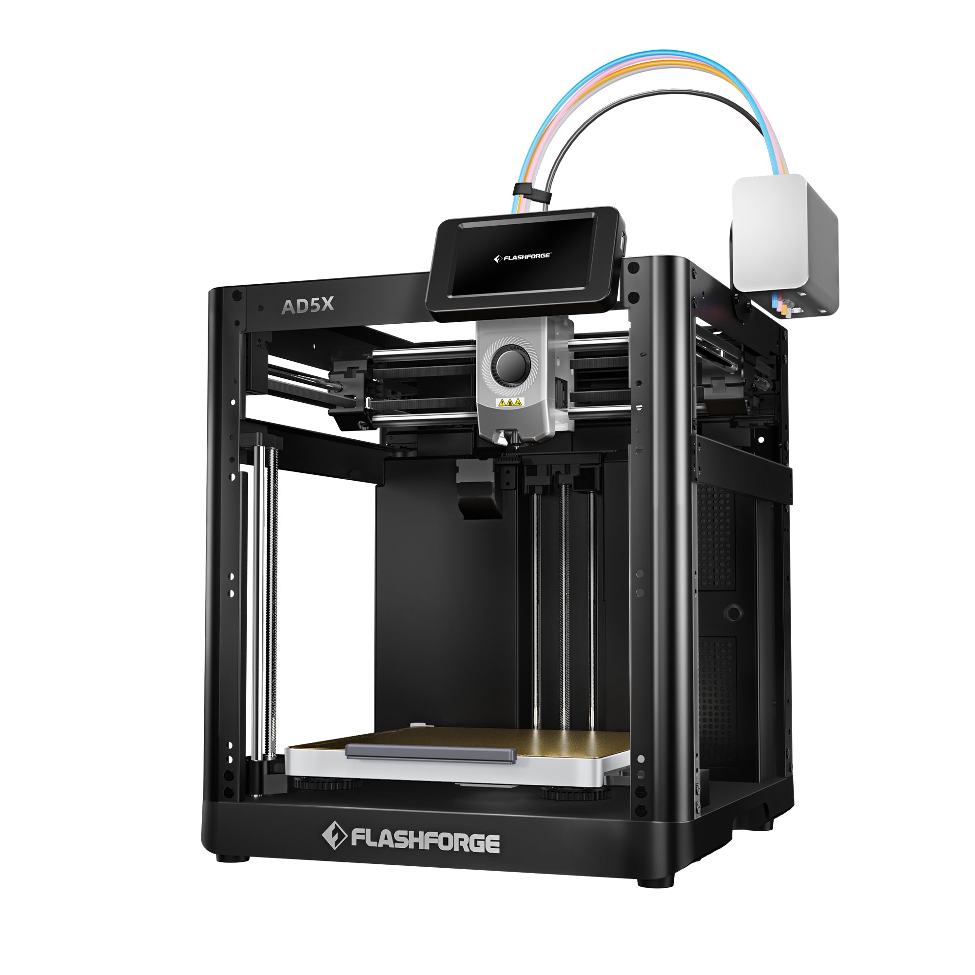 AD5X 3D Printer by Flashforge printing in multi-color with intricate details.